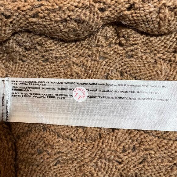 MNG Mango Openwork Knit Long Cardigan Duster Size M Neutral Minimalist Preppy - Picture 9 of 9